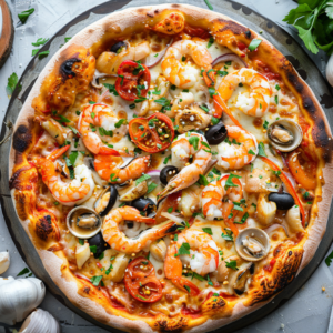 fresh seafood pizza