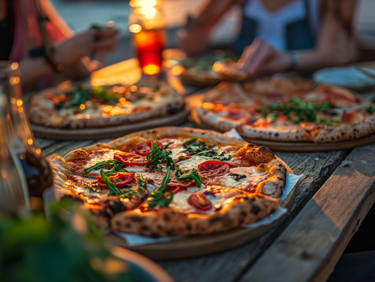 rustic wood fired pizza feast